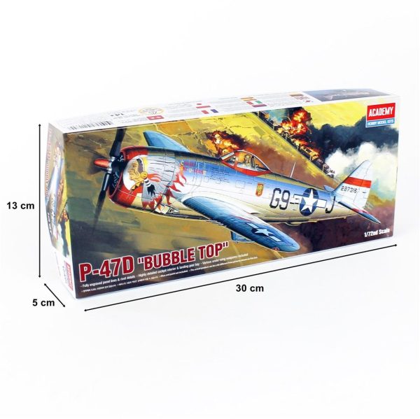 1/72 P-47D Thunderbolt (Bubble Top) Uçak Maketi, Academy 12491 - Görsel 5
