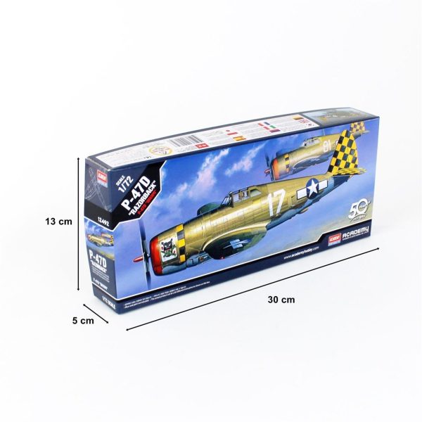 1/72 P-47D Thunderbolt (Razor Back) Uçak Maketi, Academy 12492 - Görsel 5