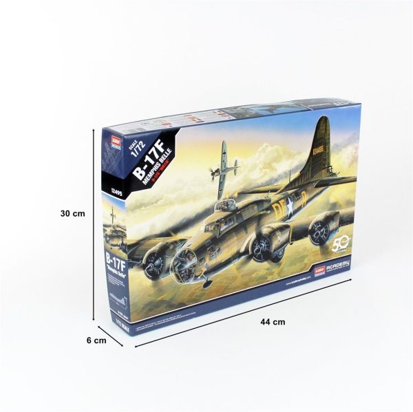 1/72 B-17F Flying Fortress (Memphis Belle) Uçak Maketi, Academy 12495 - Görsel 5