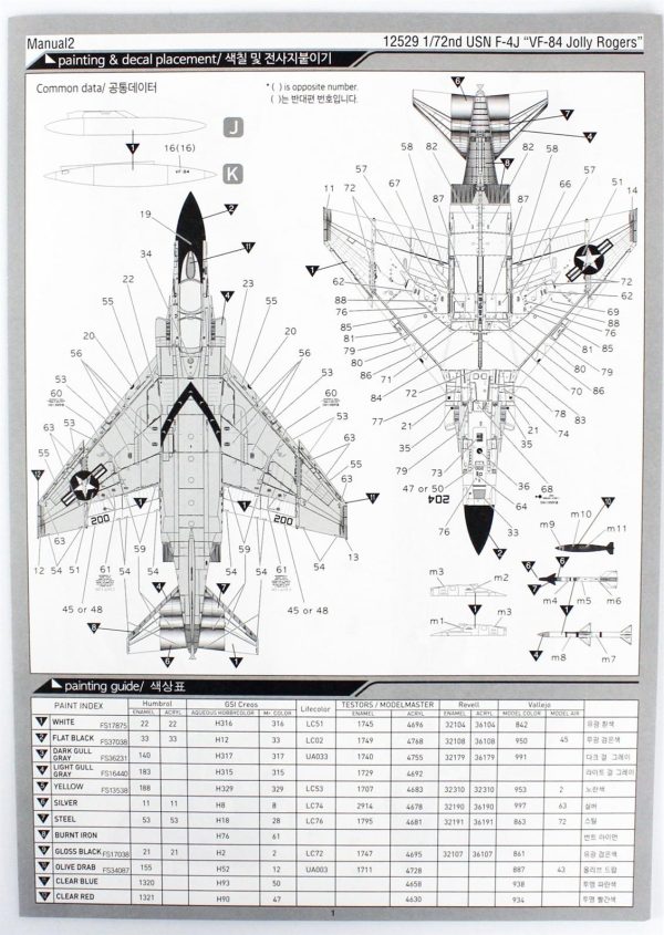 1/72 USN F-4J (VF-84 Jolly Rogers) Uçak Maketi, Academy 12529 - Görsel 3