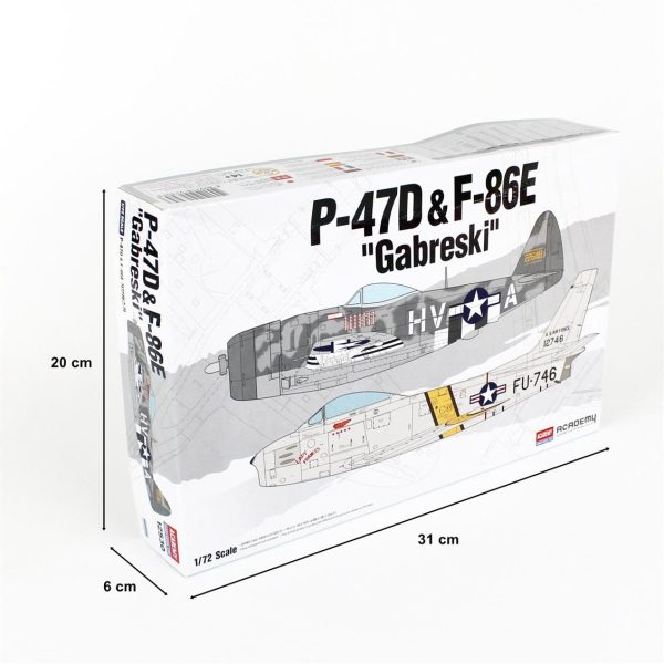 1/72 P-47D & F-86E (Gabreski) Uçak Maketi Seti A12530 - Görsel 5
