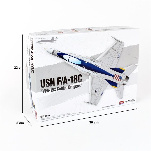 1/72 USN F/A-18C (VFA-192 Altınen Dragons) Uçak Maketi, Academy 12564 - Görsel 5