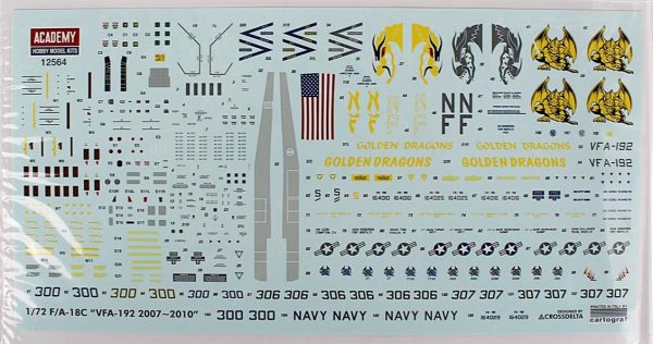 1/72 USN F/A-18C (VFA-192 Altınen Dragons) Uçak Maketi, Academy 12564 - Görsel 3