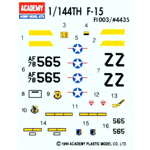 1/144 F-15 Eagle USAF Uçak Maketi, Academy 12609 - Görsel 4