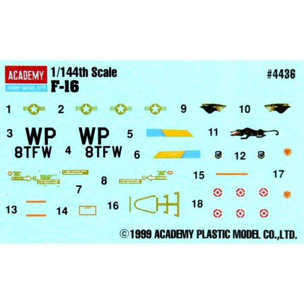 1/144 F-16 Fighting Falcon Uçak Maketi, Academy 12610 - Görsel 4