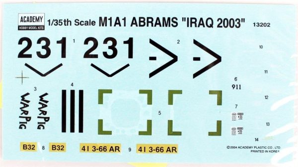 1/35 M1A1 Abrams Iraq 2003 Tank Maketi, Academy 13202 - Görsel 3