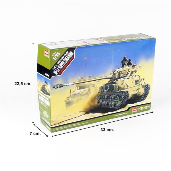 1/35 I.D.F. M-51 Super Sherman Tank Maketi, Academy 13254 - Görsel 5