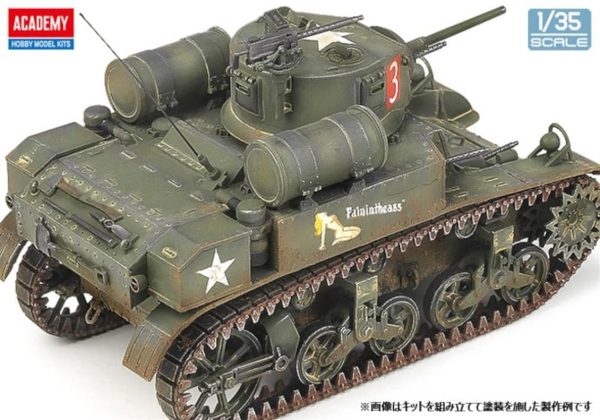 1/35 US M3A1 Stuart Hafif Tank Maketi, Academy 13269 - Görsel 4
