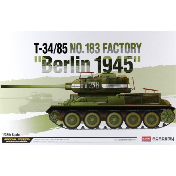 1/35 T-34/85 No.183 Factory Berlin 1945 Tank Maketi, Academy 13295