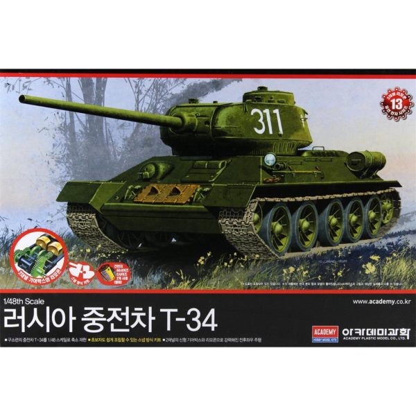 1/48 Rus Medium T-34 Tankı (Uzaktan Kumandalı RC) Maketi, Academy 13306