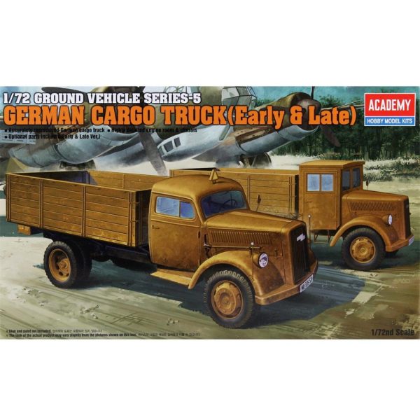 1/72 Alman WWII Kargo Kamyonları (Erken ve Geç Dönem) Maketi Seti, Academy 13404