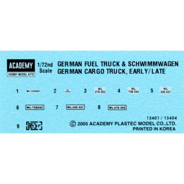 1/72 Alman WWII Kargo Kamyonları (Erken ve Geç Dönem) Maketi Seti, Academy 13404 - Görsel 3