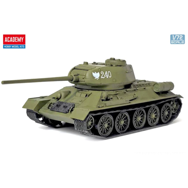 1/72 T-34-85 Soviet Orta Sınıf Tank Maketi, Academy 13421 - Görsel 3
