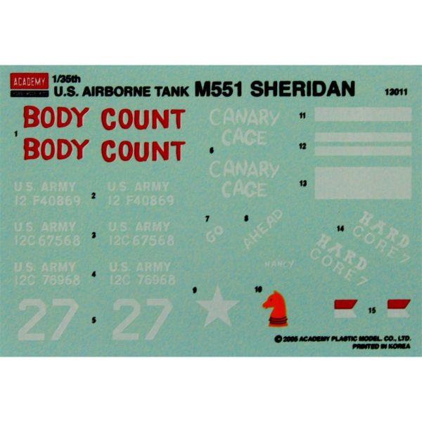 1/35 M551 Sheridan Tank Maketi, Academy 13011 - Görsel 4