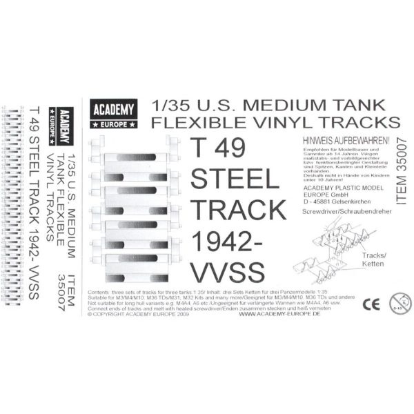 1/35 T49 1942-VVSS Tank Palet Seti Maketi, Academy 35007 - Görsel 4
