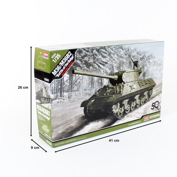 1/35 M36/M36B2 (Battle of the Bulge) Tank Maketi, Academy 13501 - Görsel 5