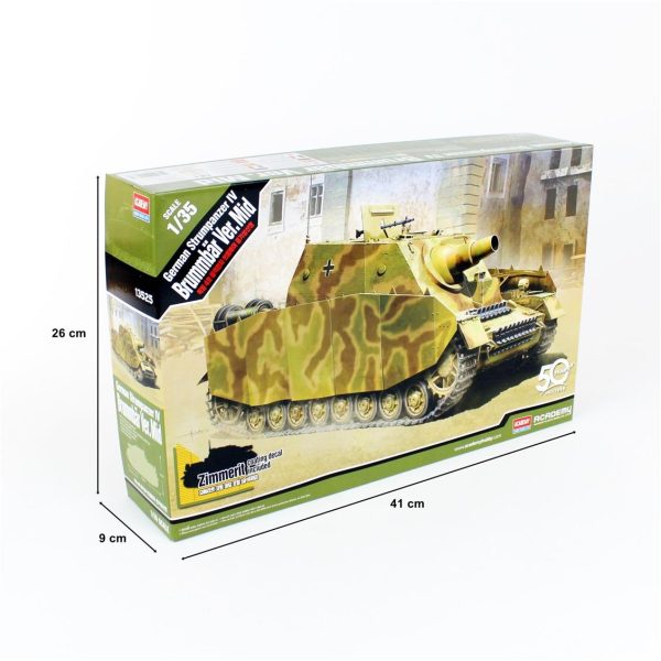 1/35 German Strumpanzer IV Brummbar (Orta Versiyon) Tank Maketi, Academy 13525 - Görsel 5
