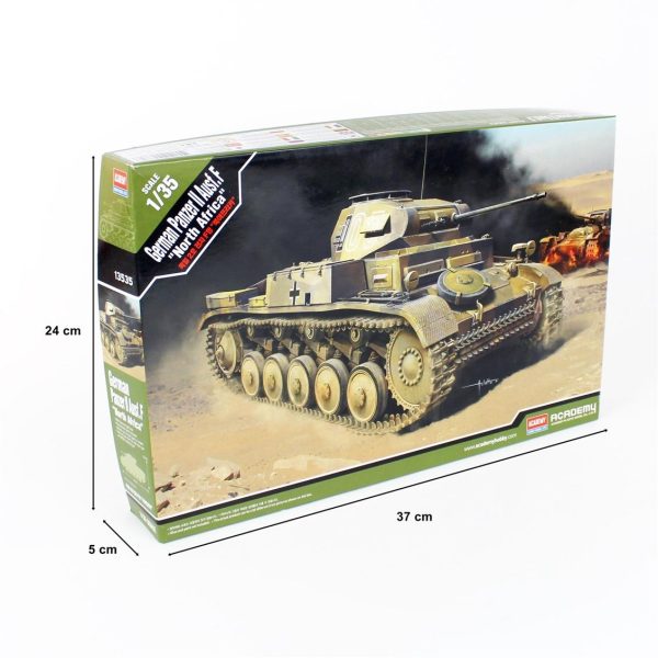 1/35 German Panzer II Ausf.F (North Africa) Tank Maketi, Academy 13535 - Görsel 4