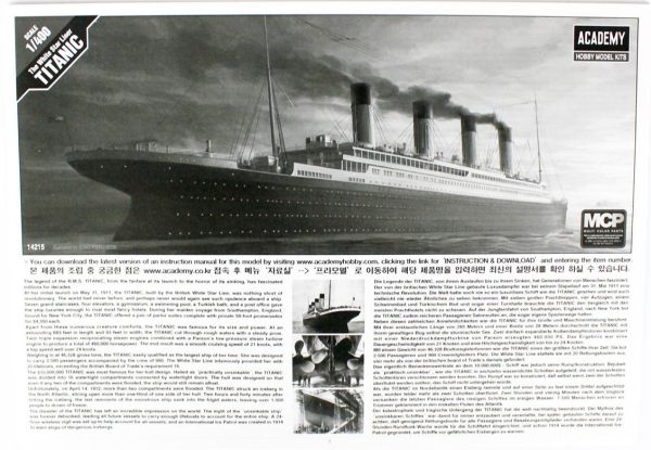1/400 The White Star Liner Titanic Yolcu Gemisi Maketi, Academy 14215 - Görsel 3