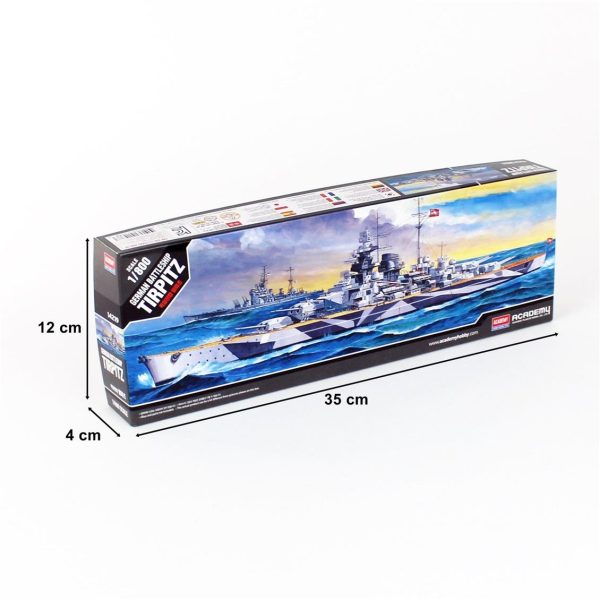 1/800 Tirpitz Gemisi Maketi, Academy 14219 - Görsel 5