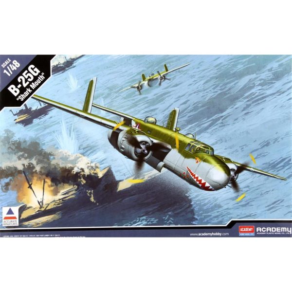 1/48 B-25G Shark Mouth Uçak Maketi, Academy 12290