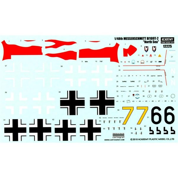 1/48 Messerschmitt Bf 109T-2 Uçak Maketi, Academy 12225 - Görsel 4