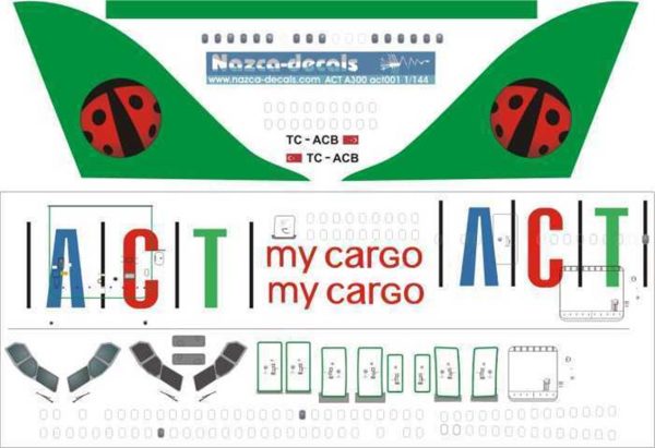 1/144 Act A300 Cargo, Nazca Decals Act001 - Görsel 2