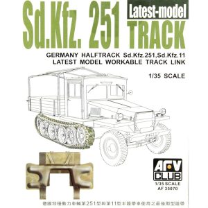 1/35 Sd.Kfz.251 Metal Görünümlü Hareket Edebilen Tank Paleti Maketi Seti, AFV Club AF35070