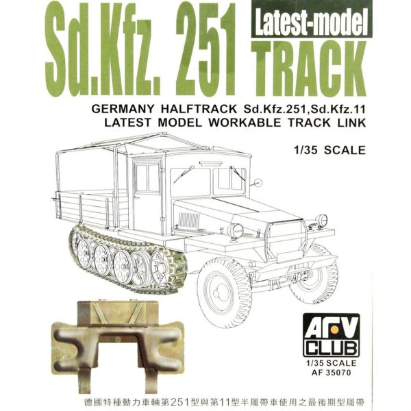 1/35 Sd.Kfz.251 Metal Görünümlü Hareket Edebilen Tank Paleti Maketi Seti, AFV Club AF35070