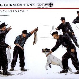 1/35 Hunting German Tank Crew-5 Figures with dog & Rabbits Figür Maketi, AFV Club 35092