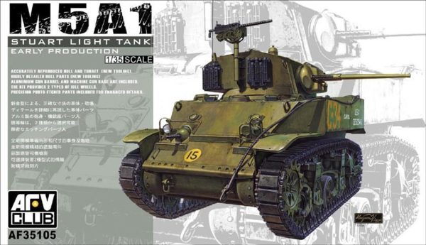 1/35 M5A1 Stuart Light Tank Early Production Tank Maketi, AFV Club 35105