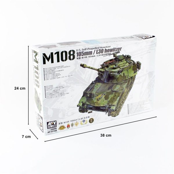 1/35 M108 105mm Kundağı Motorlu Tankı Maketi, AFV Club 35108 - Görsel 5