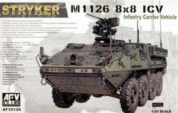 1/35 Stryker M1126 8x8 ICV Infantry Carrier Vehicle Tank Maketi, AFV Club 35126