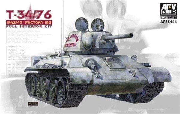 1/35 T34/76 Model 1942/43 Factory no.183 Komple İç Detaylı Tank Maketi, AFV Club 35144