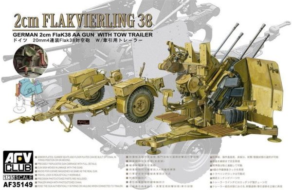 1/35 4X2cm Flakvierling 38 with Trailer Uçaksavar Maketi, AFV Club 35149