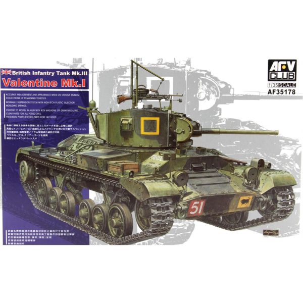1/35 British Infantry Tank Mk.III Valentine Mk.I Tank Maketi, AFV Club 35178