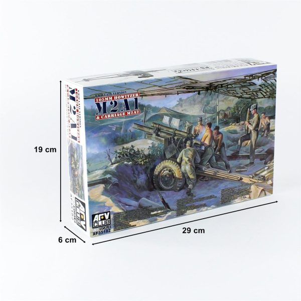 1/35 105mm HOWITZER M2A1 Arabalı M2A2 (WW II Version) Topu Maketi, AFV Club 35182 - Görsel 5
