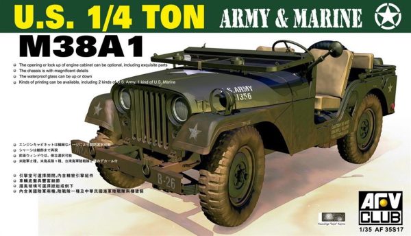 1/35 U.S. 1/4 ton M38A1 Army & Marine Askeri Araç Maketi, AFV Club 35S17