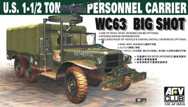 1/35 WC63 1-1/2T 6X6 Personel Carrier Askeri Arazi Aracı Maketi, AFV Club 35S18