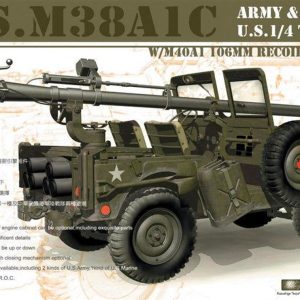 1/35 M38AIC 1/4T 106mm Rec.Rifle Tepmesiz Toplu Askeri Arazi Aracı Maketi, AFV Club 35S19