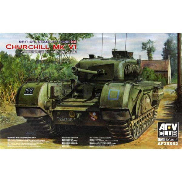 1/35 British Infantry Tank Churchill Mark VI w/ordnance QF 75mm MK. V Gun Tankı Maketi, AFV Club 35S52