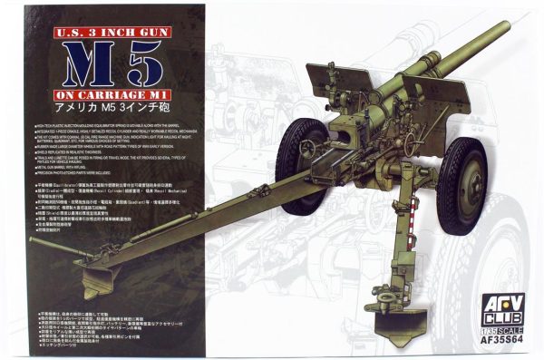 1/35 3in Gun M5 On Carriage M1 Top Maketi, AFV Club 35S64