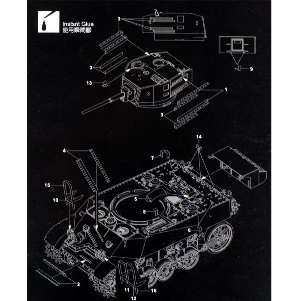 1/35 M3A3 STUART Hafif Tankı Photo Etched Detay Seti, AFV Club AG35010 - Görsel 3