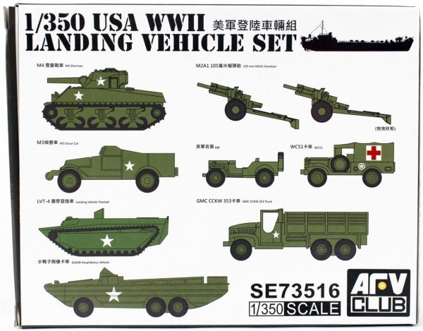 1/350 US WW2 Çıkartma Gemisi Araç Seti Maketi, AFV Club SE73516