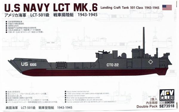 1/350 U.S NAVY LCT Mk. 6-501 class (1943-1945) Çıkartma Gemisi Maketi, AFV Club SE73518