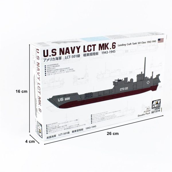 1/350 U.S NAVY LCT Mk. 6-501 class (1943-1945) Çıkartma Gemisi Maketi, AFV Club SE73518 - Görsel 5
