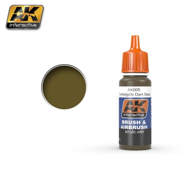 17ml. Dunkelgelb Dark Base Maket Boyası, AK Interactive 005