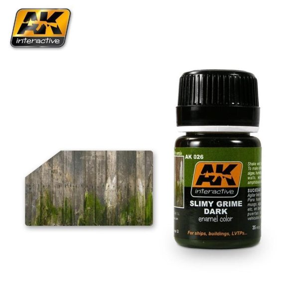 35 ml. Koyu Yapışkan Kir Efekti Enamel Maket Boyası, AK Interactive 026