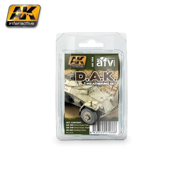 3x35 ml. Afrika Korps Weathering Enamel Maket Boyası Seti, AK Interactive 068