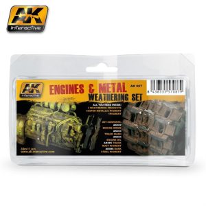 5x35 ml. Motor ve Metal Efektleri Enamel Maket Boyası Seti, AK Interactive 087